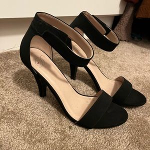 Black Velcro Strap Heels